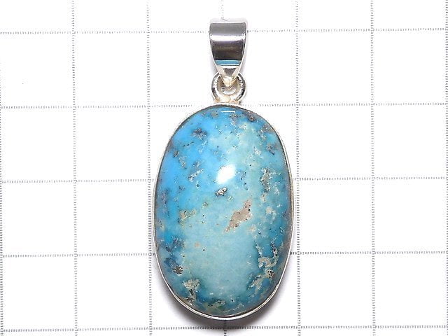 [Video][One of a kind] Persian Turquoise AA++ Pendant Silver925 NO.154