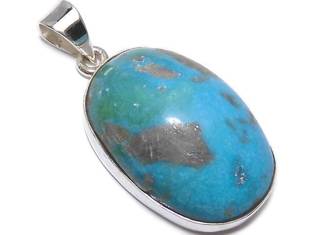 [Video][One of a kind] Persian Turquoise AA++ Pendant Silver925 NO.155