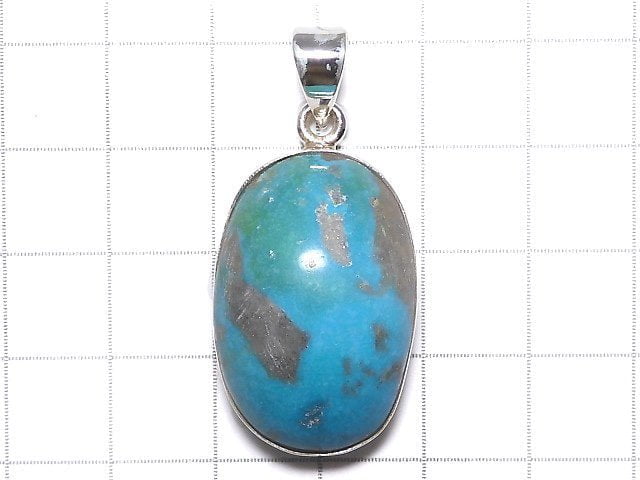 [Video][One of a kind] Persian Turquoise AA++ Pendant Silver925 NO.155