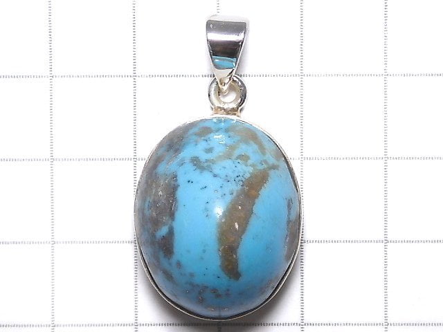 [Video][One of a kind] Persian Turquoise AA++ Pendant Silver925 NO.156