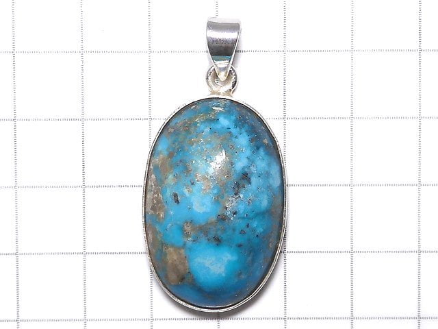 [Video][One of a kind] Persian Turquoise AA++ Pendant Silver925 NO.157