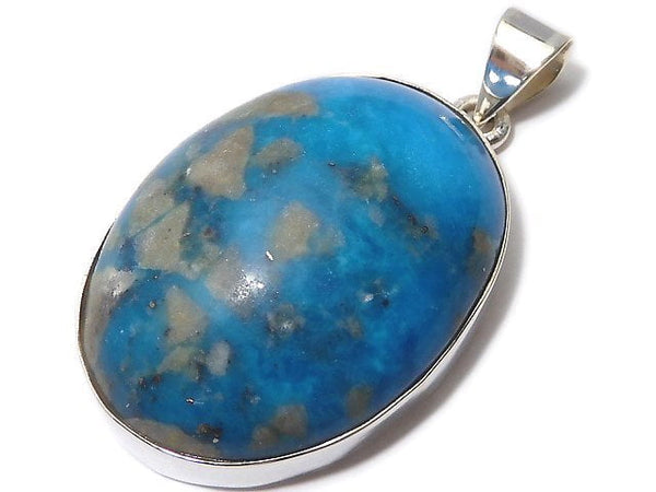 [Video][One of a kind] Persian Turquoise AA++ Pendant Silver925 NO.159