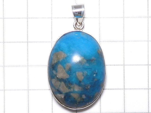 [Video][One of a kind] Persian Turquoise AA++ Pendant Silver925 NO.159