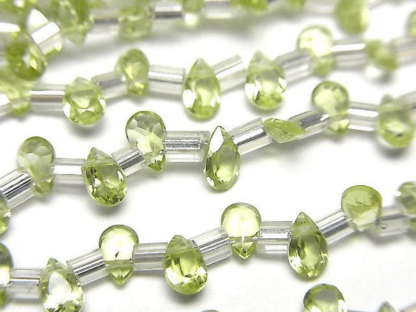 [Video]High Quality Peridot AAA Pear shape Faceted 5x3mm half or 1strand (38pcs )