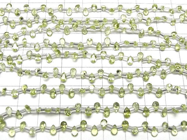 [Video]High Quality Peridot AAA Pear shape Faceted 5x3mm half or 1strand (38pcs )