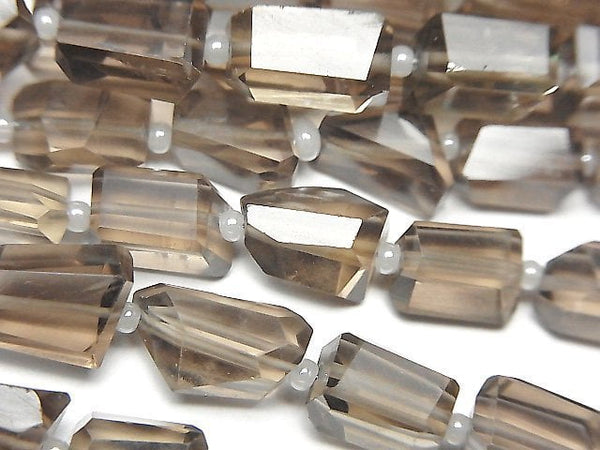 [Video]High Quality Smoky Quartz AAA Faceted Nugget half or 1strand beads (aprx.13inch/32cm)