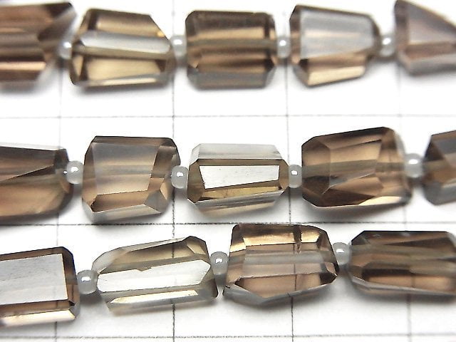 [Video]High Quality Smoky Quartz AAA Faceted Nugget half or 1strand beads (aprx.13inch/32cm)