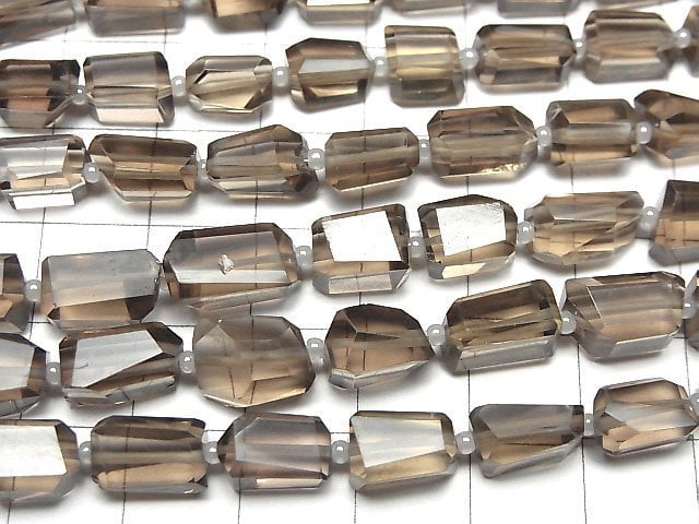 [Video]High Quality Smoky Quartz AAA Faceted Nugget half or 1strand beads (aprx.13inch/32cm)