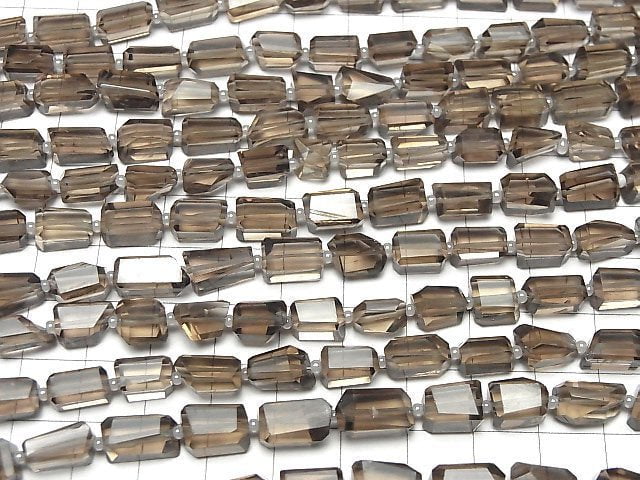 [Video]High Quality Smoky Quartz AAA Faceted Nugget half or 1strand beads (aprx.13inch/32cm)