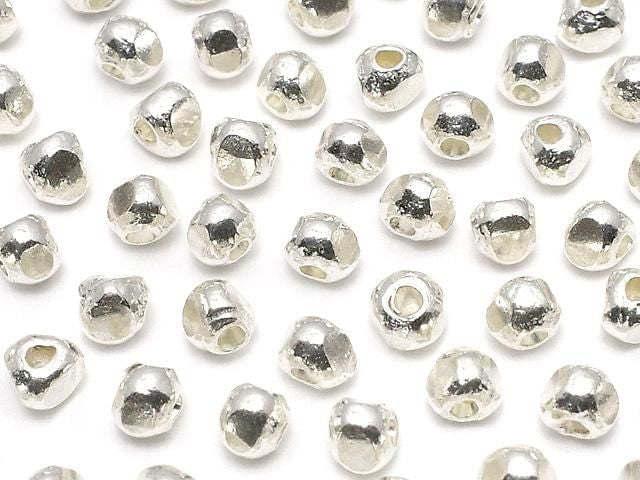 Karen Silver Faceted Rondelle 3x3x2.5mm White Silver 5pcs