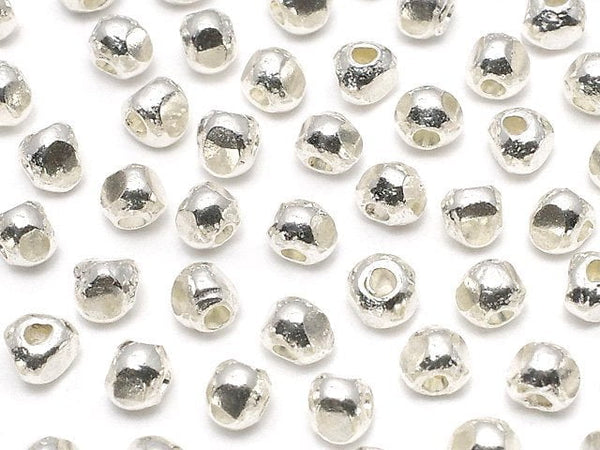 Karen Silver Faceted Roundel 3x3x2.5mm White Silver 5pcs