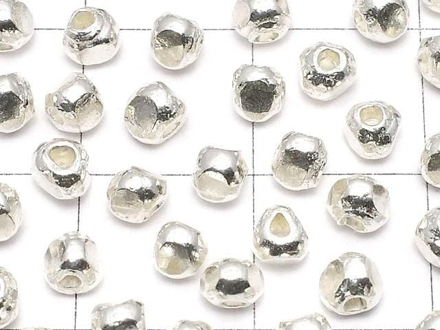 Karen Silver Faceted Rondelle 3x3x2.5mm White Silver 5pcs