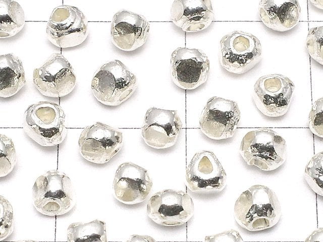 Karen Silver Faceted Roundel 3x3x2.5mm White Silver 5pcs