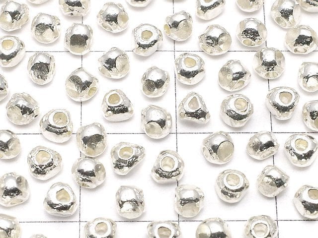 Karen Silver Faceted Roundel 3x3x2.5mm White Silver 5pcs