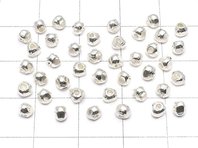 Karen Silver Faceted Rondelle 3x3x2.5mm White Silver 5pcs