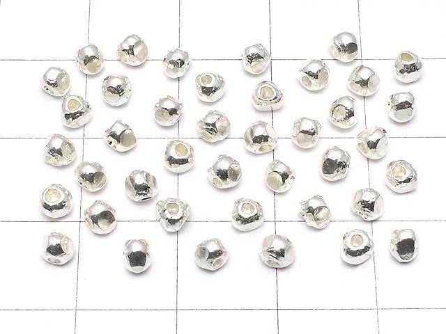 Karen Silver Faceted Roundel 3x3x2.5mm White Silver 5pcs