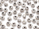Karen Silver Flower Pattern Rondelle 3x3x2mm 10pcs
