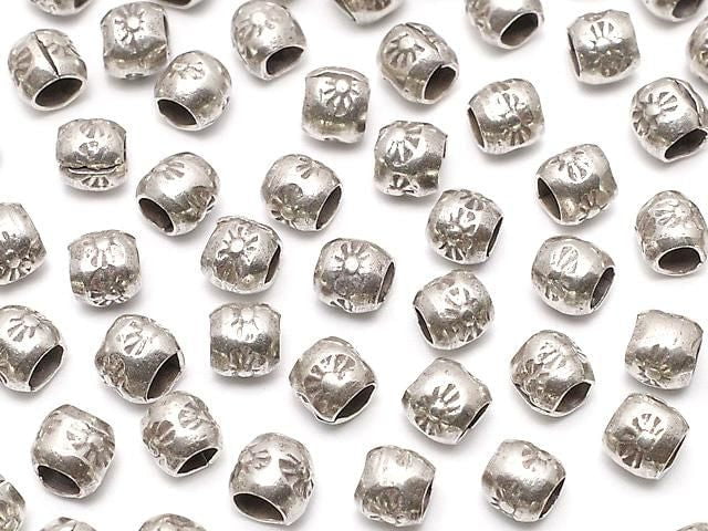 Karen Silver Patterned Rondelle 3x3x3mm 5pcs