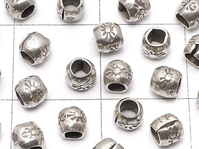 Rondelles Karen argentées à motifs 3x3x3mm 5 pièces