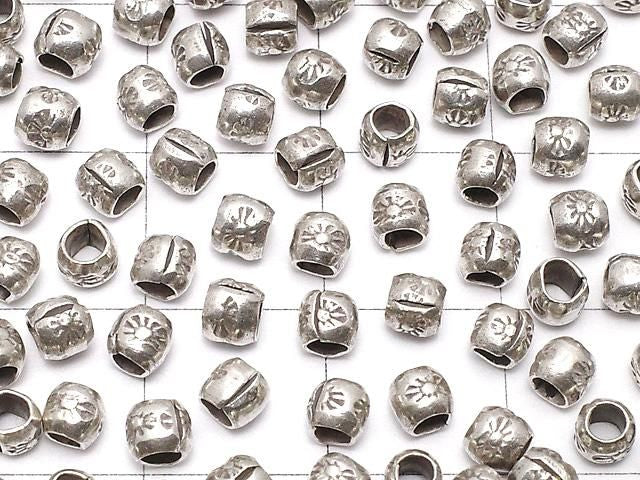 Rondelles Karen argentées à motifs 3x3x3mm 5 pièces