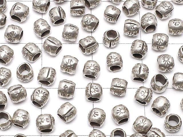 Karen Silver Patterned Rondelle 3x3x3mm 5pcs