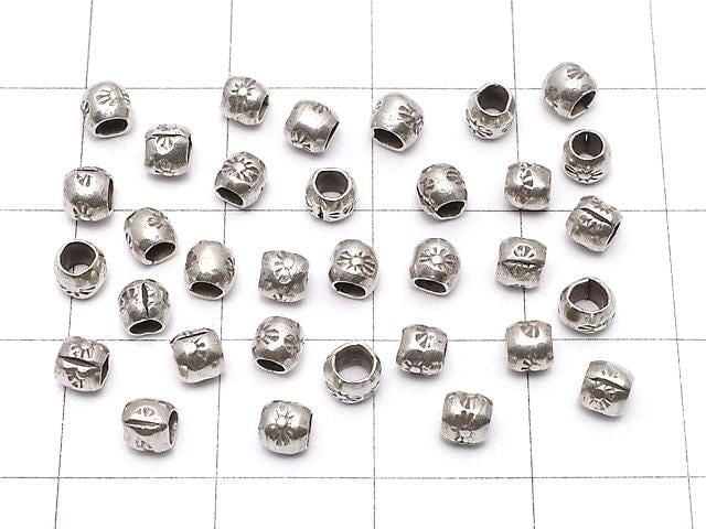 Karen Silver Patterned Rondelle 3x3x3mm 5pcs
