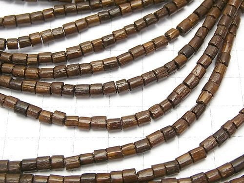 Wood Beads Tube 3x3x3mm 1strand beads (aprx.15inch/38cm)