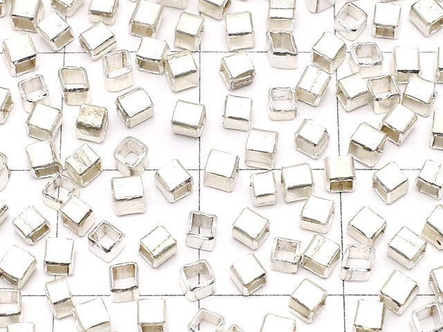 Karen Silver Cube 2x2x2mm White Silver 10pcs