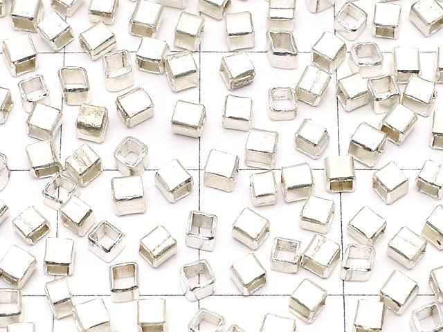 Karen Silver Cube 2x2x2mm White Silver 10pcs