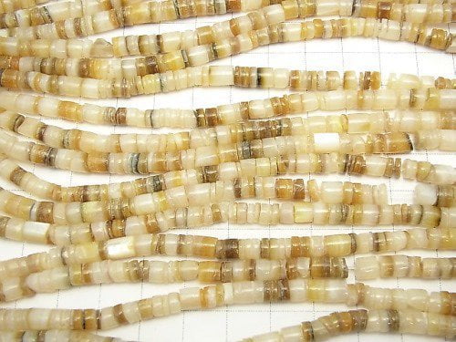 Gold-lip Shell (Silver-lip Oyster) Roundel (Heishi) 5mm 1strand beads (aprx.24inch/60cm)