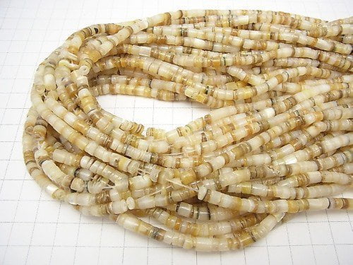 Gold-lip Shell (Silver-lip Oyster) Roundel (Heishi) 5mm 1strand beads (aprx.24inch/60cm)