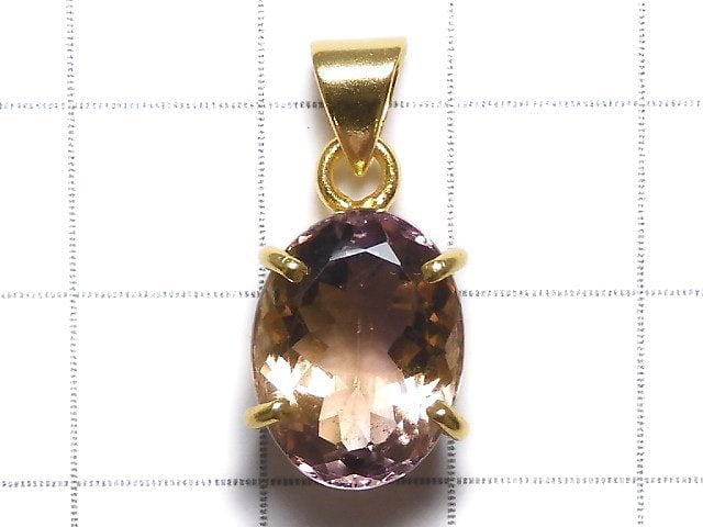 [Video][One of a kind] High Quality Ametrine AAA Faceted Pendant 18KGP NO.208