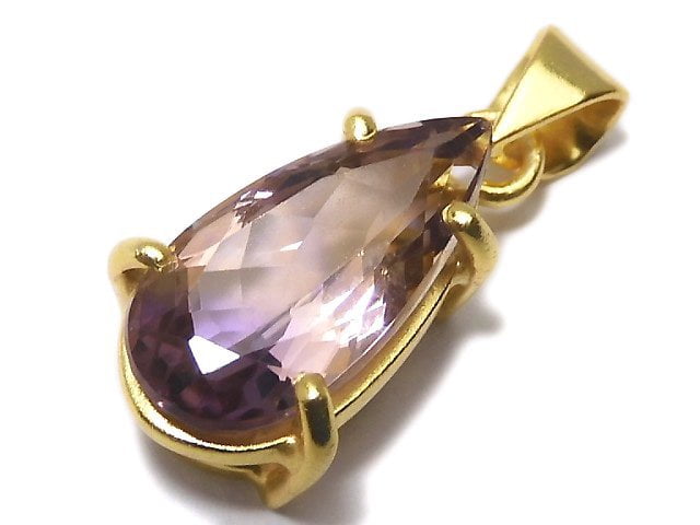 [Video][One of a kind] High Quality Ametrine AAA Faceted Pendant 18KGP NO.209