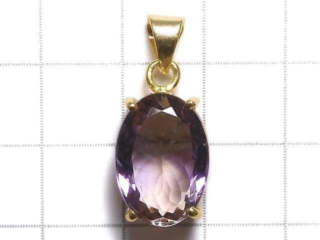 [Video][One of a kind] High Quality Ametrine AAA Faceted Pendant 18KGP NO.210