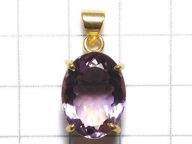 [Video][One of a kind] High Quality Ametrine AAA Faceted Pendant 18KGP NO.214