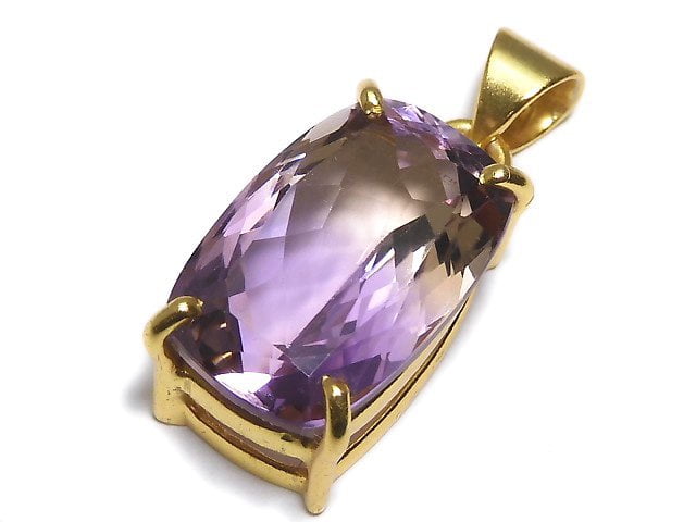 [Video][One of a kind] High Quality Ametrine AAA Faceted Pendant 18KGP NO.215