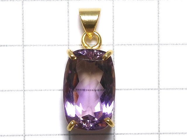 [Video][One of a kind] High Quality Ametrine AAA Faceted Pendant 18KGP NO.215