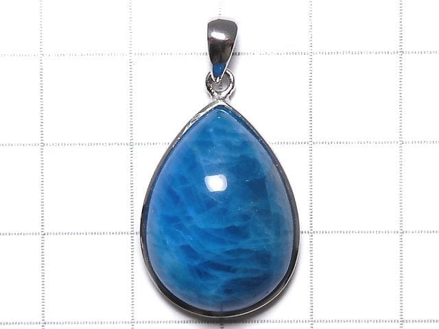 [Video][One of a kind] Blue Apatite AAA- Pendant Silver925 NO.25