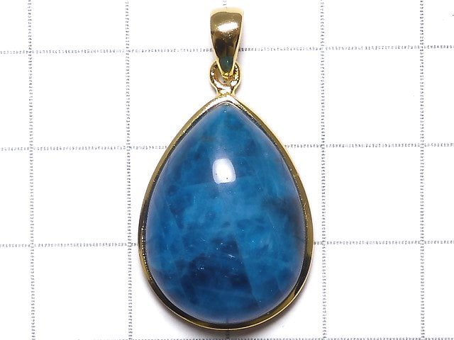 [Video][One of a kind] Blue Apatite AAA- Pendant 18KGP NO.30