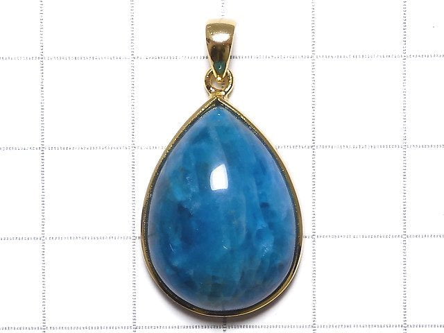 [Video][One of a kind] Blue Apatite AAA- Pendant 18KGP NO.31