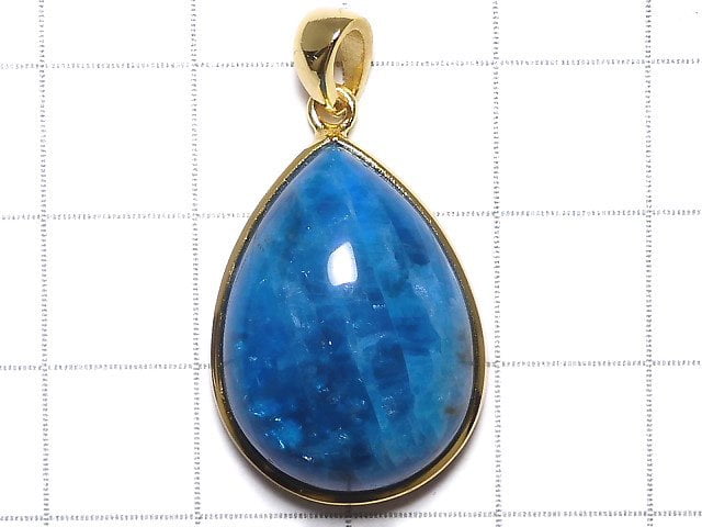 [Video][One of a kind] Blue Apatite AAA- Pendant 18KGP NO.33