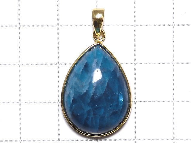 [Video][One of a kind] Blue Apatite AAA- Pendant 18KGP NO.34