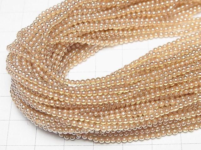 Champagne Aura Crystal Quartz AAA Round 2mm 1strand beads (aprx.15inch/36cm)