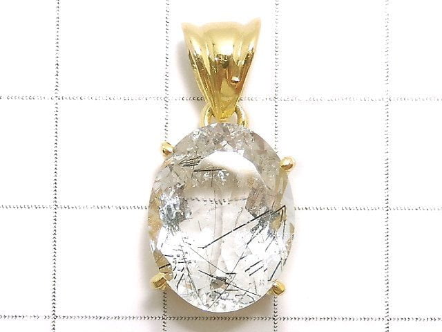 [Video][One of a kind] High Quality Tourmaline Quartz AAA Pendant 18KGP NO.34