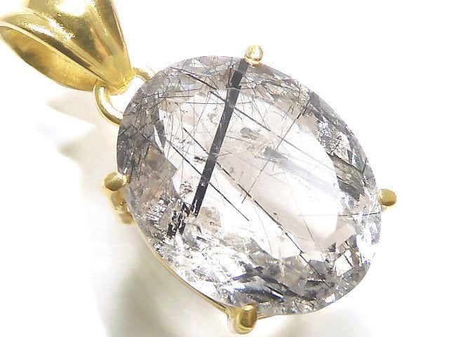 [Video][One of a kind] High Quality Tourmaline Quartz AAA Pendant 18KGP NO.35