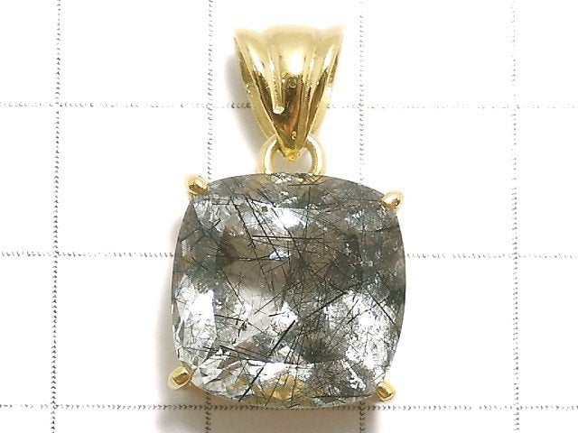 [Video][One of a kind] High Quality Tourmaline Quartz AAA Pendant 18KGP NO.36