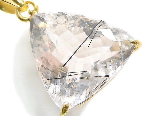 [Video][One of a kind] High Quality Tourmaline Quartz AAA Pendant 18KGP NO.38