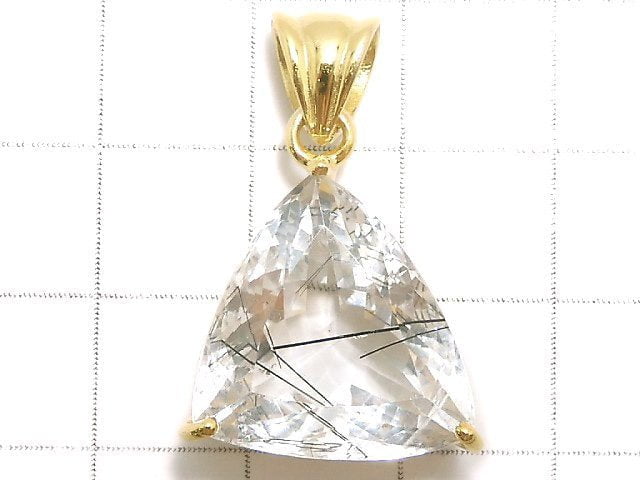 [Video][One of a kind] High Quality Tourmaline Quartz AAA Pendant 18KGP NO.38