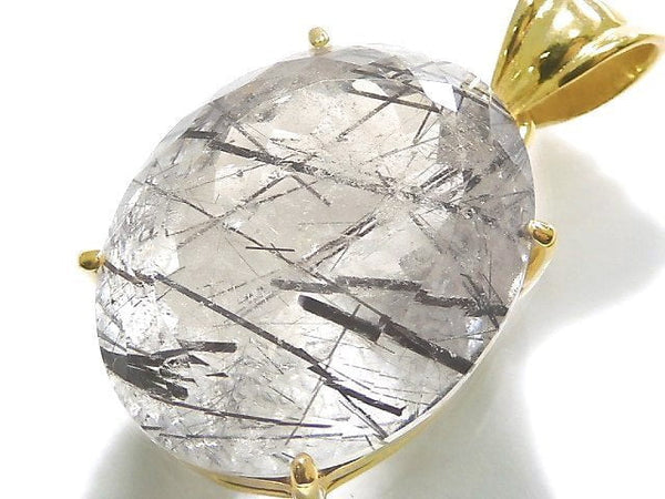 [Video][One of a kind] High Quality Tourmaline Quartz AAA Pendant 18KGP NO.39