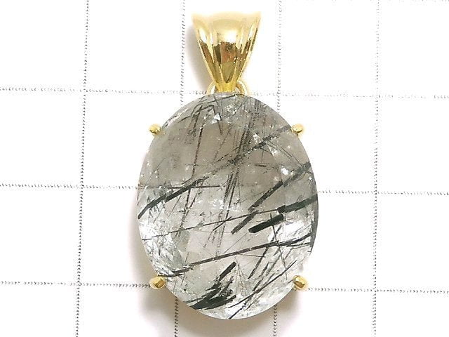 [Video][One of a kind] High Quality Tourmaline Quartz AAA Pendant 18KGP NO.39